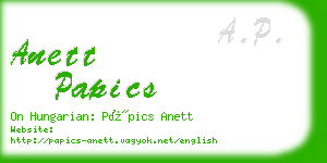 anett papics business card